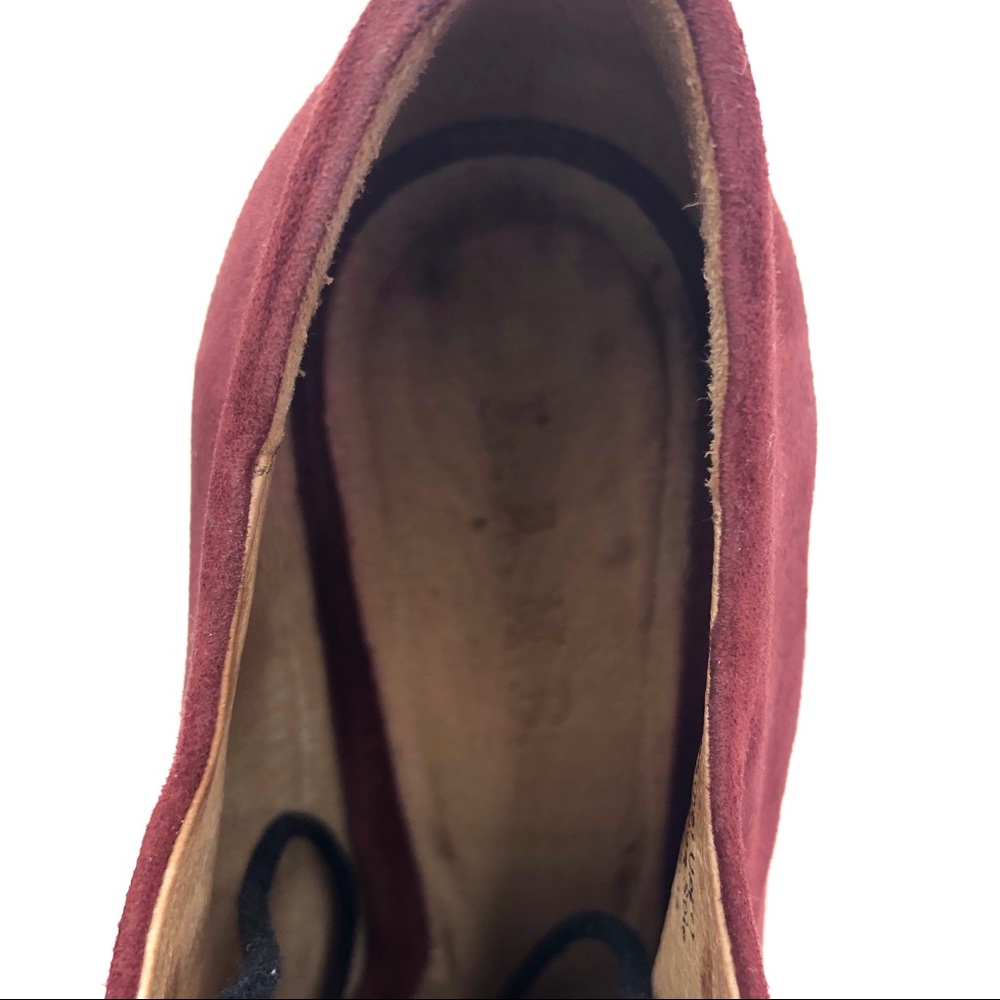 L.A.M.B. Isabella Wine Suede Lace-Up Bootie. Sz 9. - Picture 7 of 8